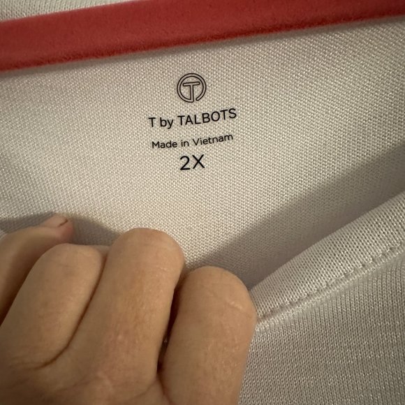 White and Navy Blue Top by Talbots - NWOT - Size 2X - Picture 4 of 6